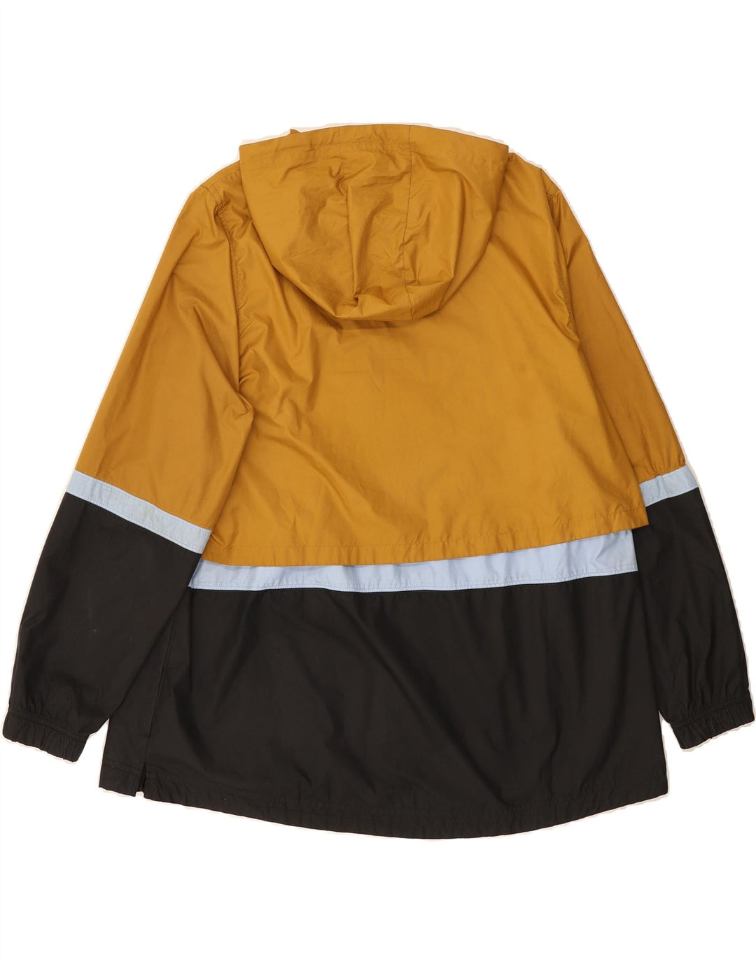NIKE Womens Hooded Rain Jacket UK 16 Large Yellow Colourblock Polyester Vintage Nike and Second-Hand Nike from Messina Hembry 