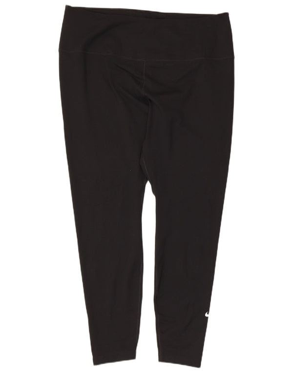 Nike Damen Dri Fit Leggings UK 20 2XL Schwarz Polyester