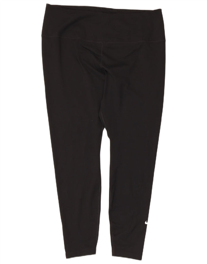 Nike Damen Dri Fit Leggings UK 20 2XL Schwarz Polyester