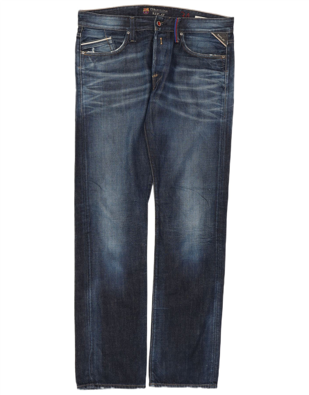 REPLAY Herren Waitom Straight Jeans W34 L34 Marineblau