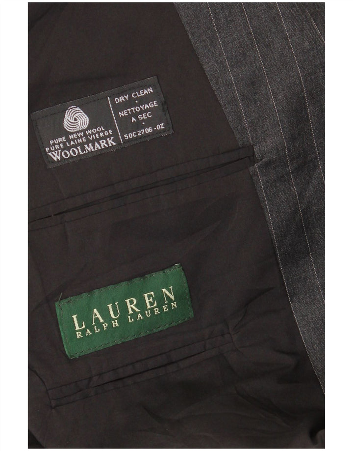 Ralph Lauren Herren-Blazer mit 2 Knöpfen, UK 42, XL, graue Nadelstreifenwolle