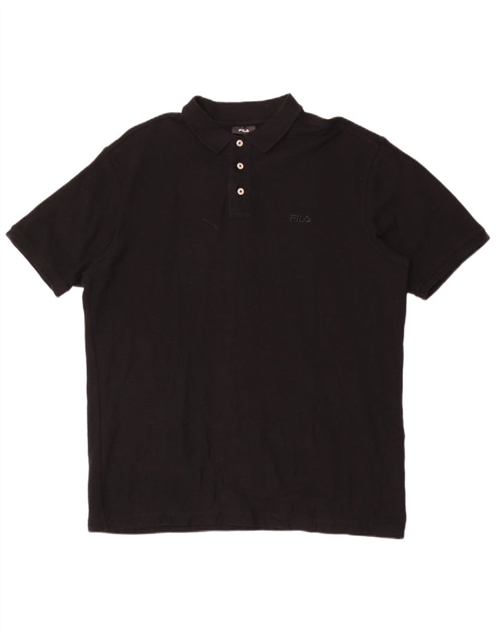 Fila Herren Poloshirt XL Schwarz Baumwolle
