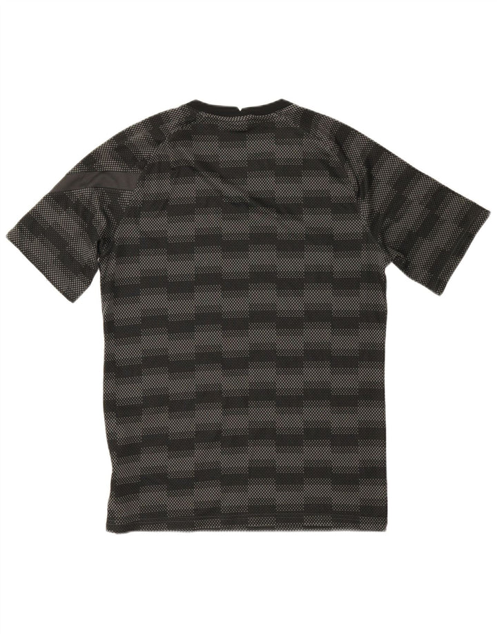 Nike Herren Dri Fit T-Shirt Top Mittelschwarzes geometrisches Polyester