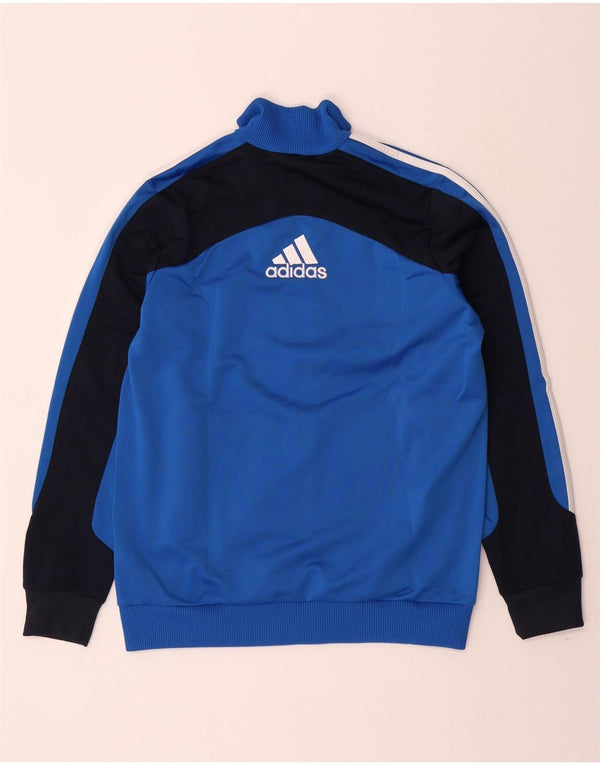 ADIDAS Jungen-Trainingsanzug mit grafischem Oberteil, 13–14 Jahre, blaues Farbblockdesign