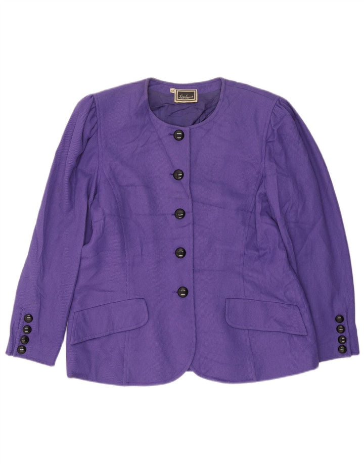 Luisa Spagnoli Damen 5-Knopf-Blazerjacke IT 48 XL Lila Wolle