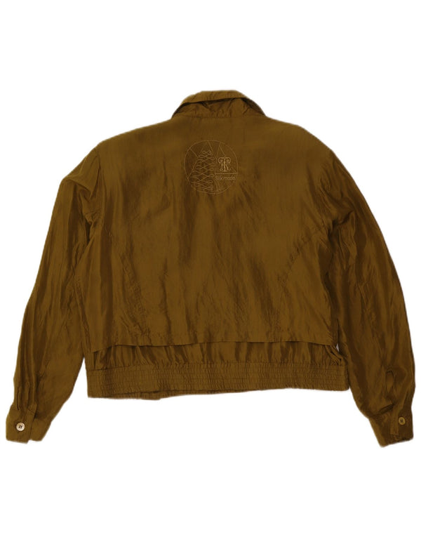Vintage Damen Übergroße zweireihige Bomberjacke UK 10 Small Khaki