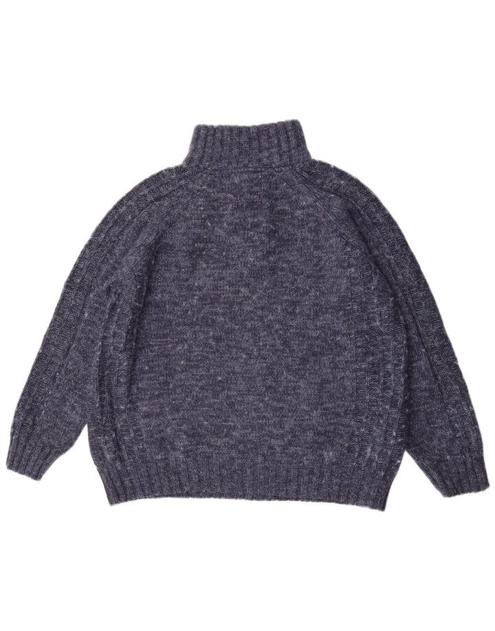 Marks & Spencer Herren-Pullover mit normaler Passform und Reißverschluss, Größe L, blau meliert