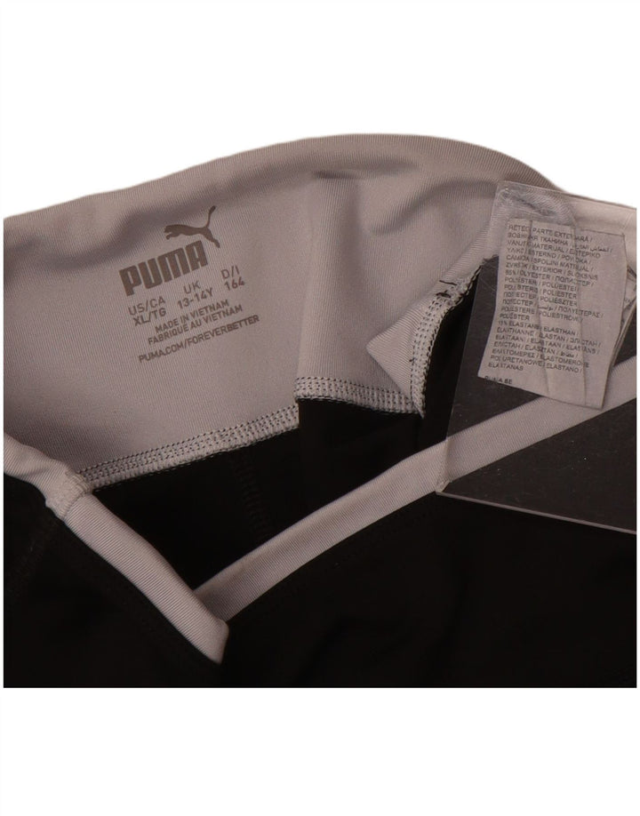Puma Mädchen-Grafik-Leggings, 13–14 Jahre, schwarzes Polyester