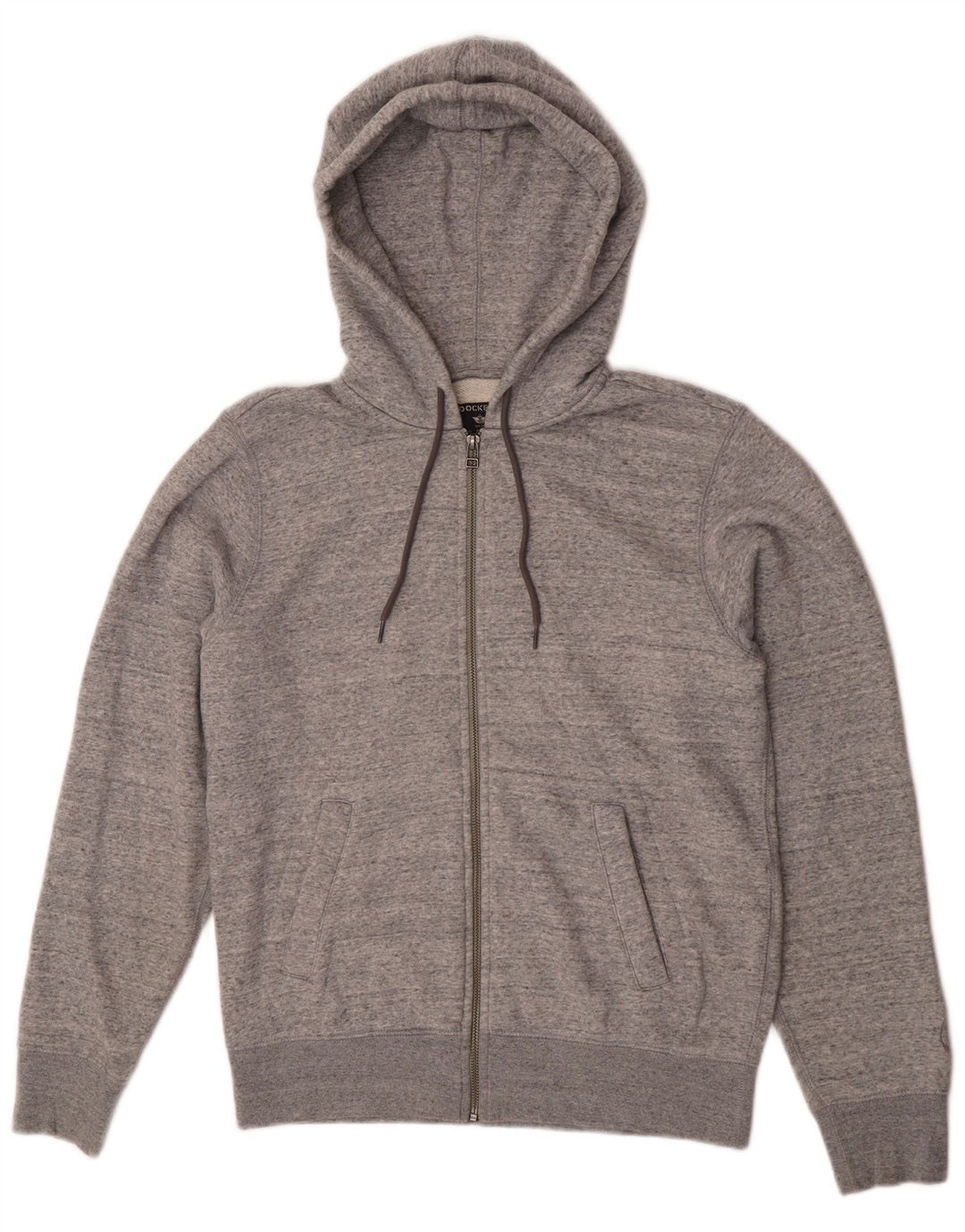 Dockers Herren-Kapuzenpullover mit normalem Reißverschluss, klein, grau meliert, Baumwolle