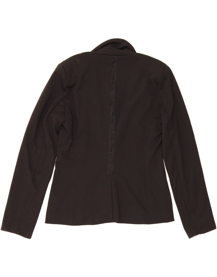 DESIGUAL Womens 1 Button Blazer Jacket EU 40 Medium Black Polyester Vintage Desigual and Second-Hand Desigual from Messina Hembry 