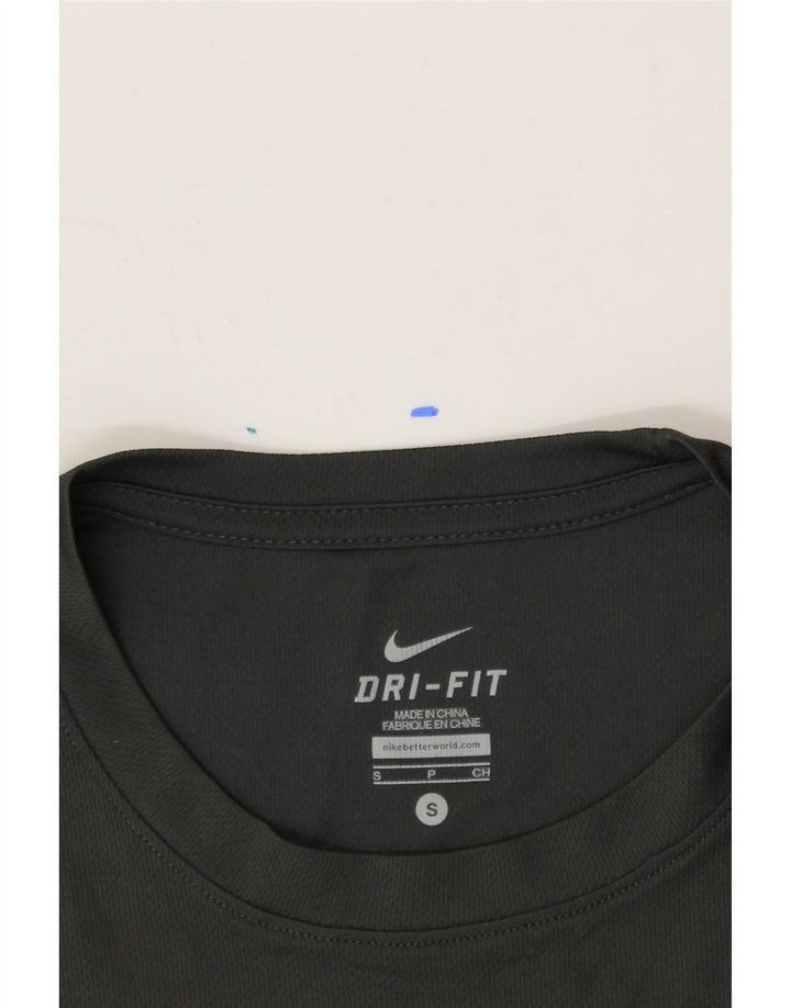 NIKE Womens Dri Fit Graphic T-Shirt Top UK 10 Small Black Polyester Vintage Nike and Second-Hand Nike from Messina Hembry 