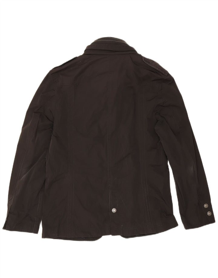 Calvin Klein Herren Militär-Blazer mit Kapuze und 2 Knöpfen, Gr. 36, Schwarz
