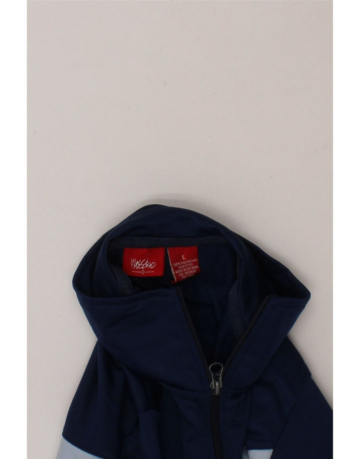MOSSIMO Boys Tracksuit Top Jacket 11-12 Years Large  Navy Blue Colourblock Vintage Mossimo and Second-Hand Mossimo from Messina Hembry 
