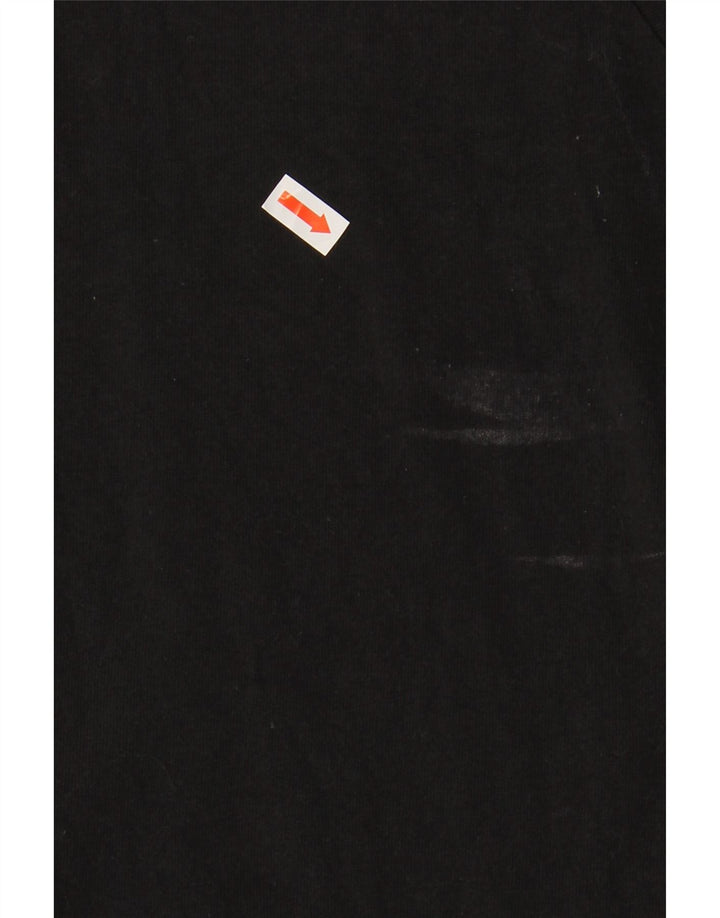 ADIDAS Damen Top Langarm UK 16/18 Große schwarze Baumwolle