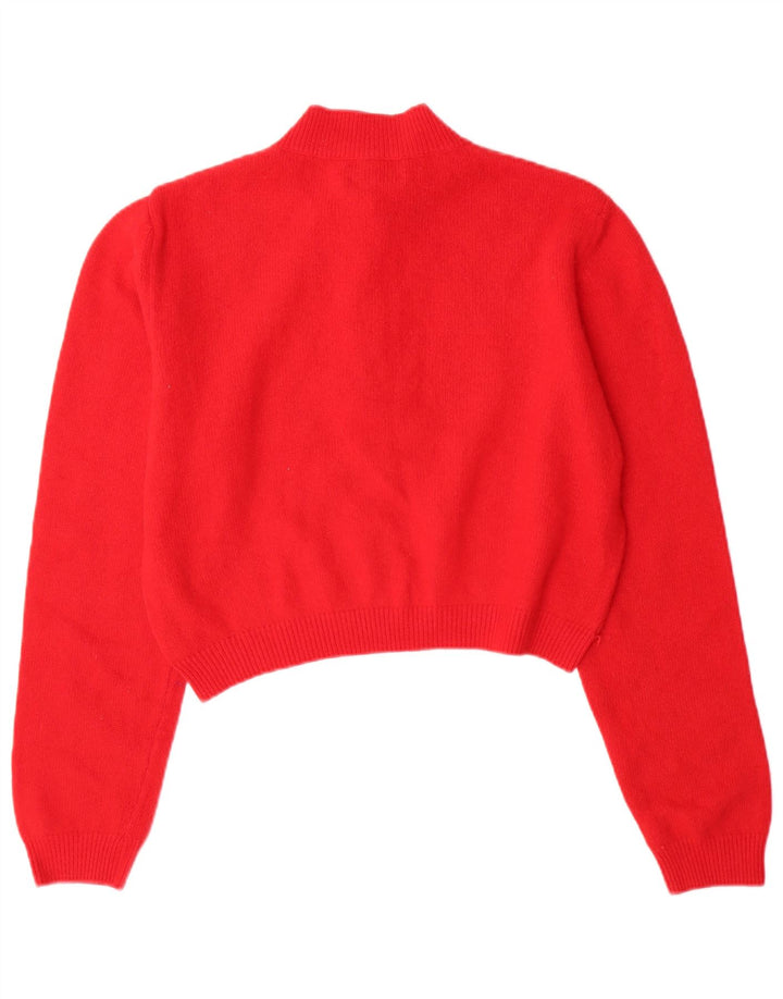 BENETTON Womens Crop Button Neck Pullover Pullover IT 48 XL Rote Wolle