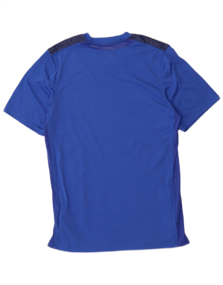 Nike Herren Dri Fit Grafik-T-Shirt-Oberteil aus mittelblauem Polyester