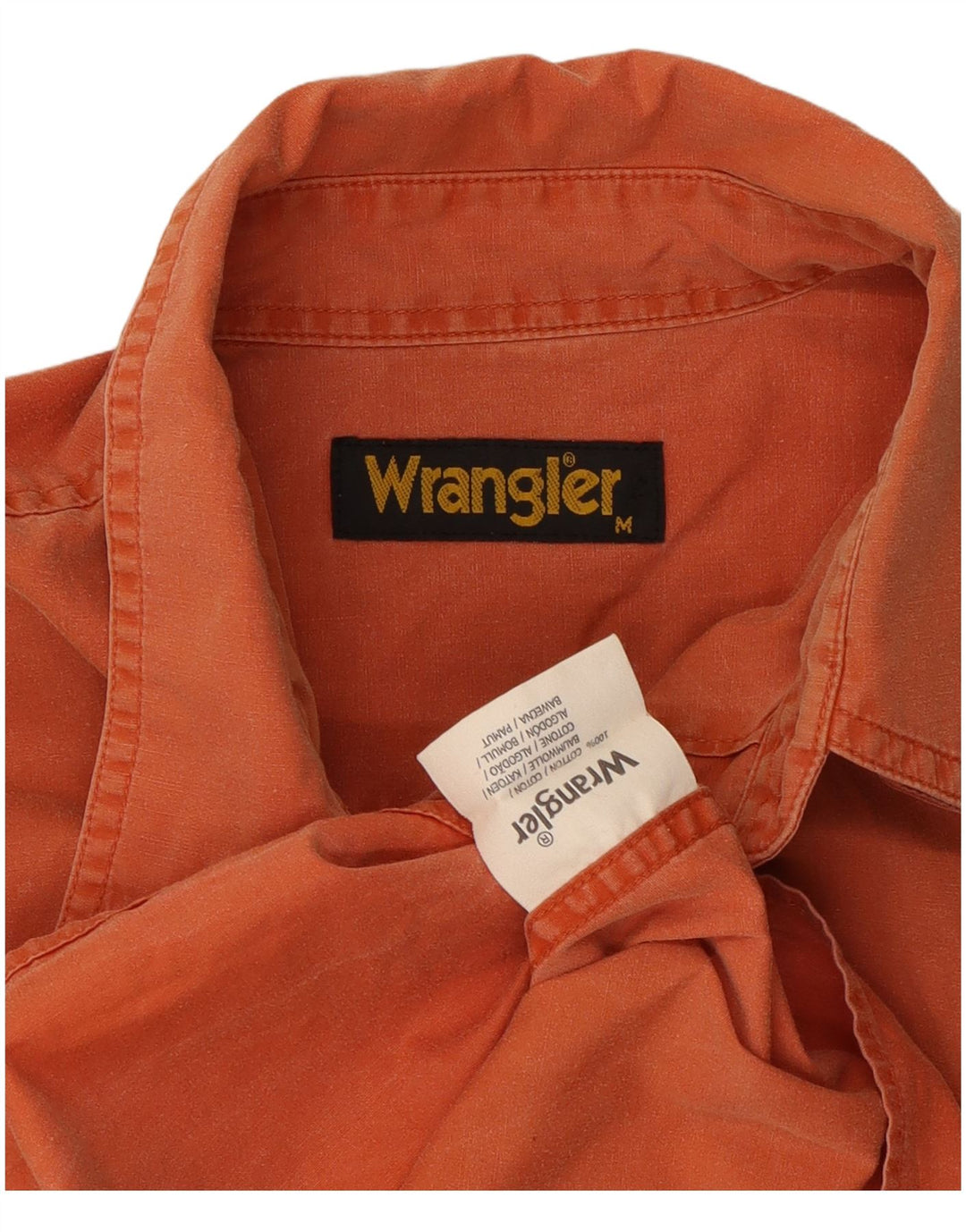 Wrangler Herren Kurzarmhemd Mittelorange Baumwolle