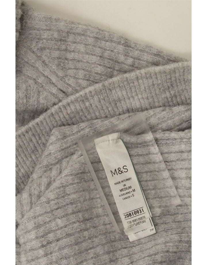 Marks & Spencer Rollkragenpullover für Damen, UK 14, mittelgraues Acryl