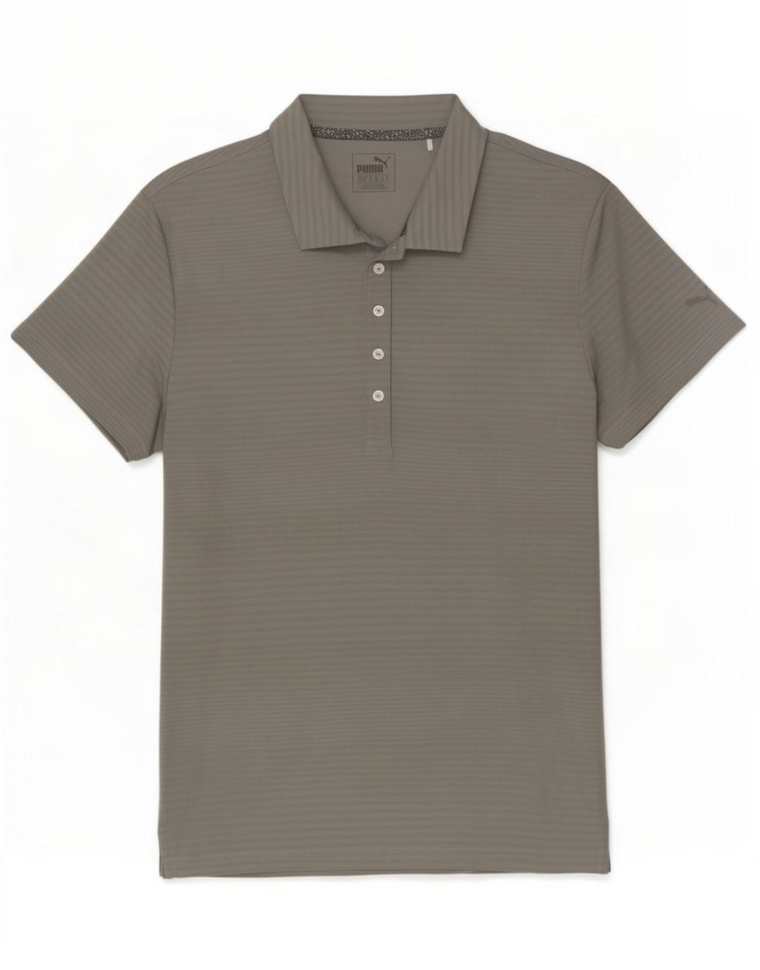 Puma Damen Poloshirt UK 16 Großes graues Nadelstreifen-Polyester