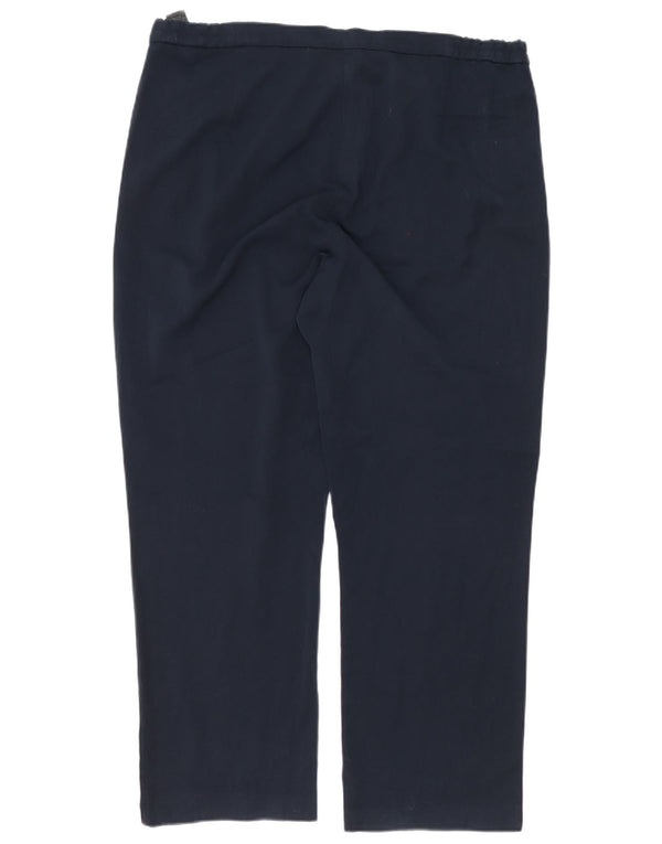 Marks & Spencer Damen Slim Fit Freizeithose W38 L27 Marineblaue Viskose