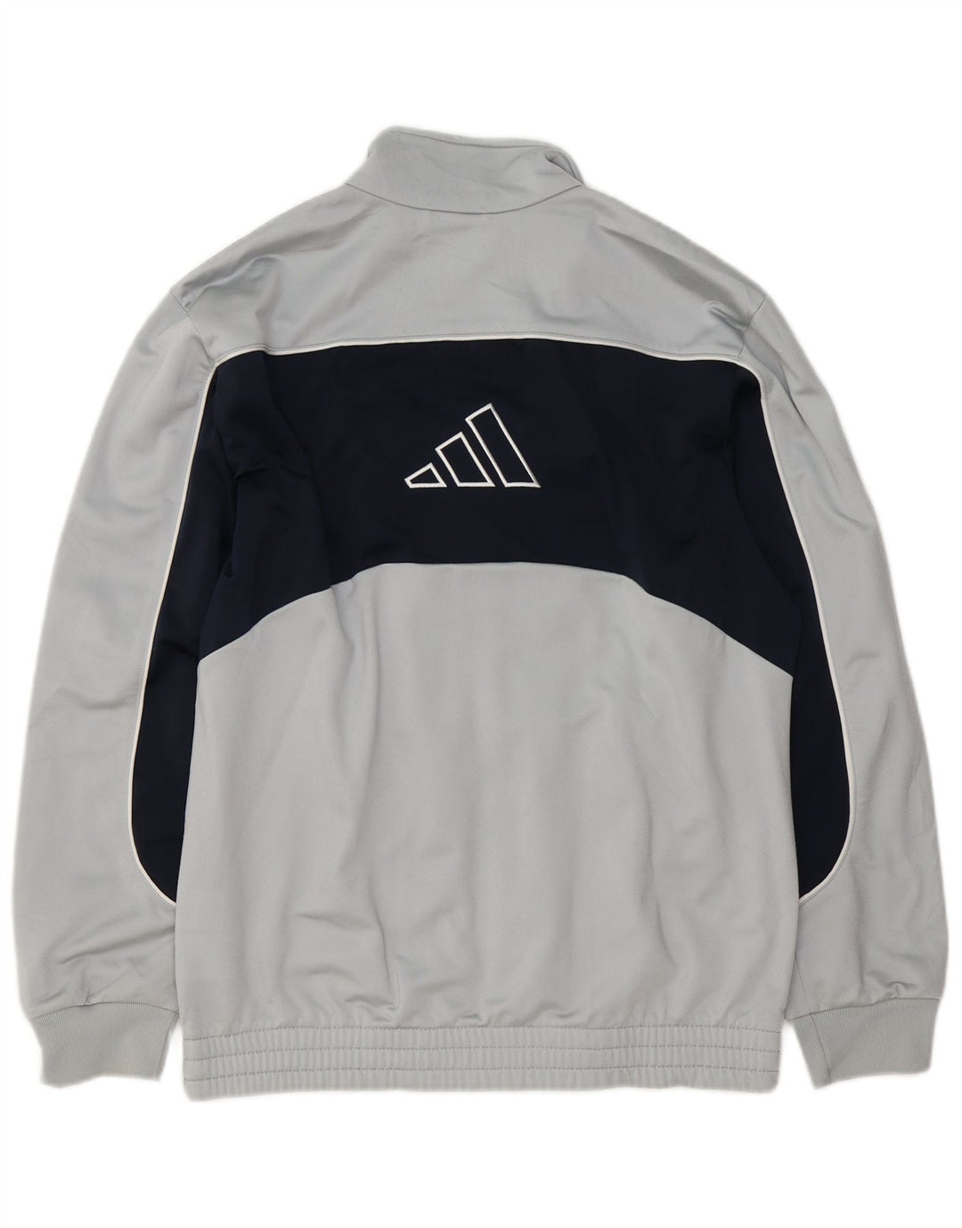 Adidas Herren-Trainingsanzug-Oberteiljacke UK 36/38 Small Graues Colourblock-Polyester