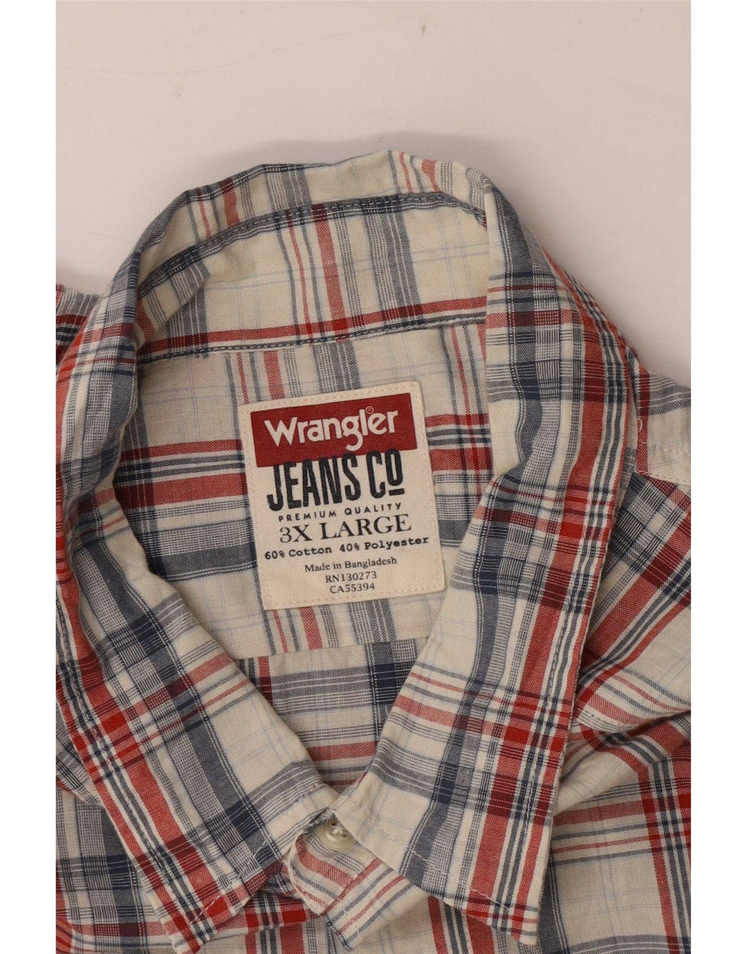 Wrangler Herrenhemd 3XL Mehrfarbig kariert aus Baumwolle