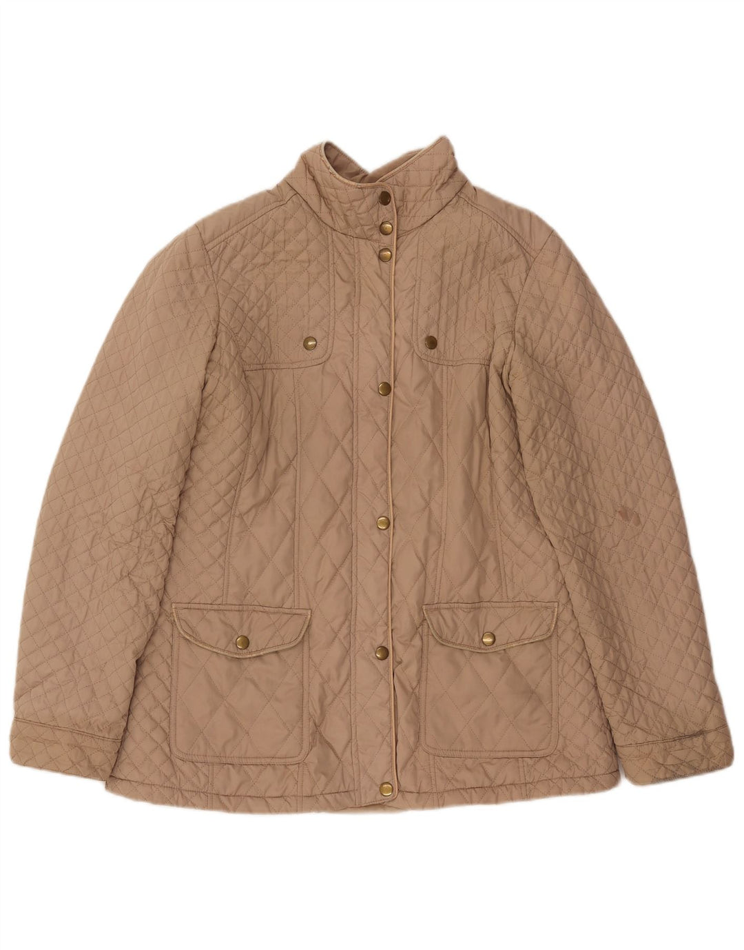 Wallis Womens Petite Quilted Jacket UK 14 Large Beige Polyester