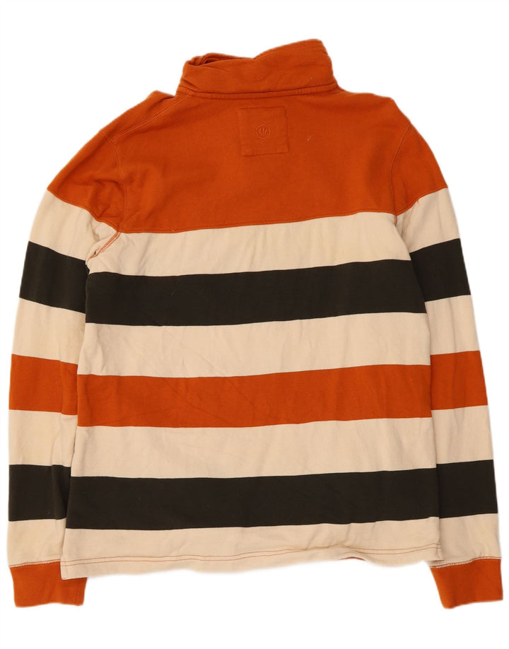 Fat Face Herren-Sweatshirt mit Knopfkragen, klein, mehrfarbig, gestreift