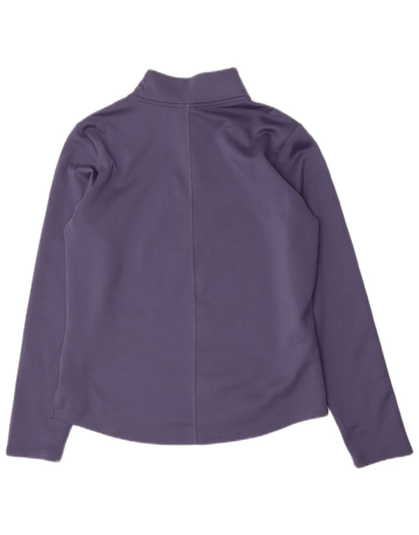 Nike Damen Therma-Fit Zip Neck Graphic Top Langarm UK 14 Mittellila