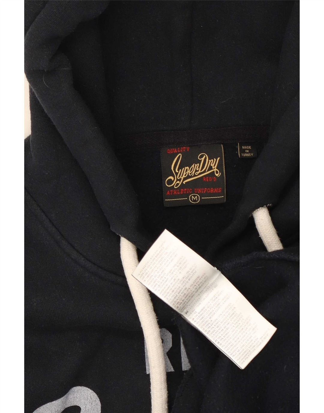 Superdry Herren-Kapuzenpullover mit Grafik, mittelschwarz, Baumwolle