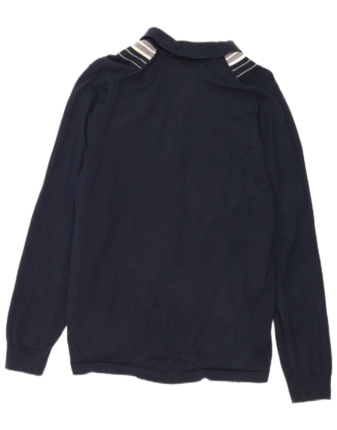 Marks & Spencer Herren-Cardigan aus mittelblauer, marineblauer Colourblock-Baumwolle