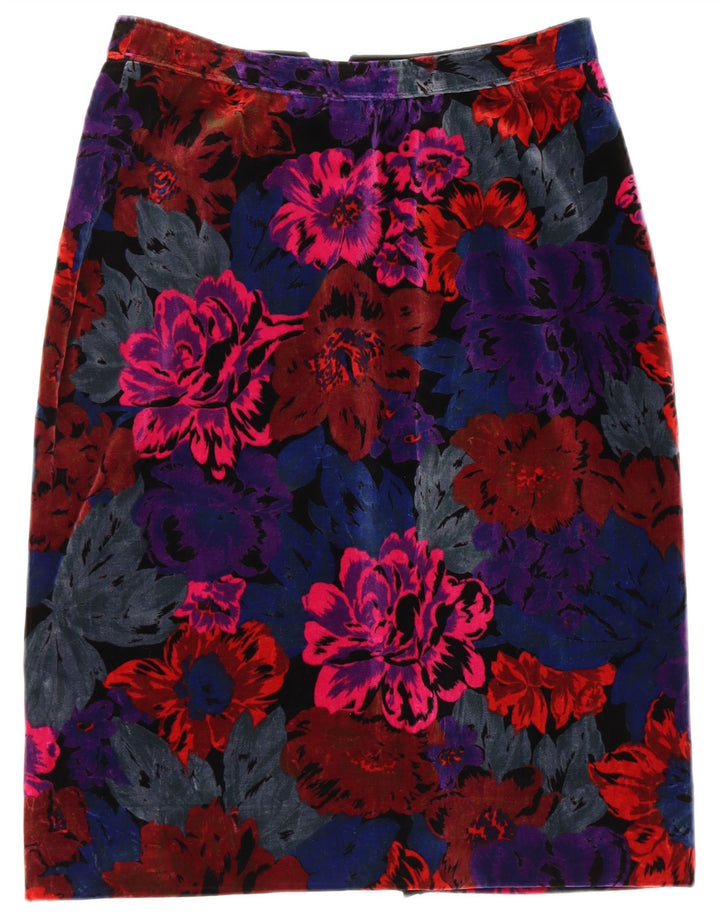 Vintage Damen Bleistiftrock W28 Medium Mehrfarbig geblümt