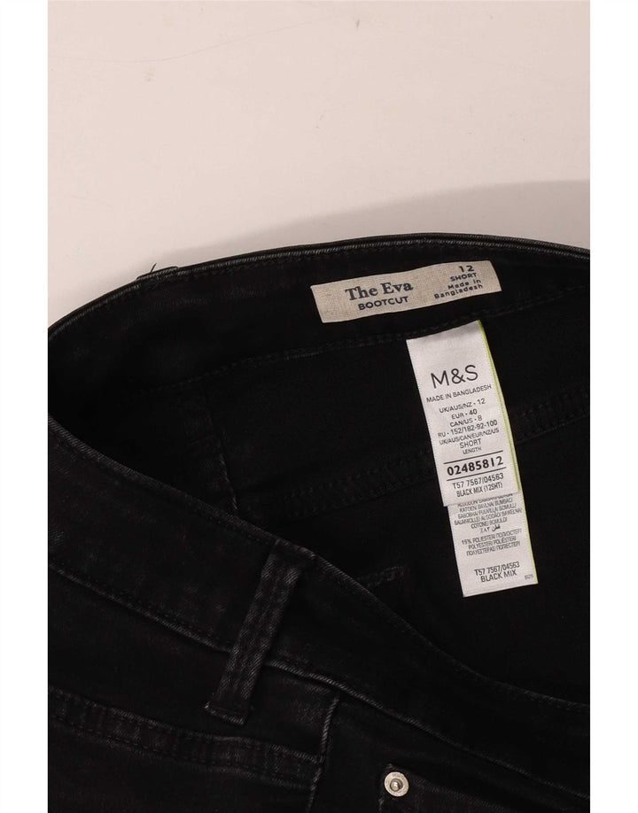 Marks & Spencer Damen The Eva Bootcut Jeans UK 12 Medium W30 L28 Schwarz