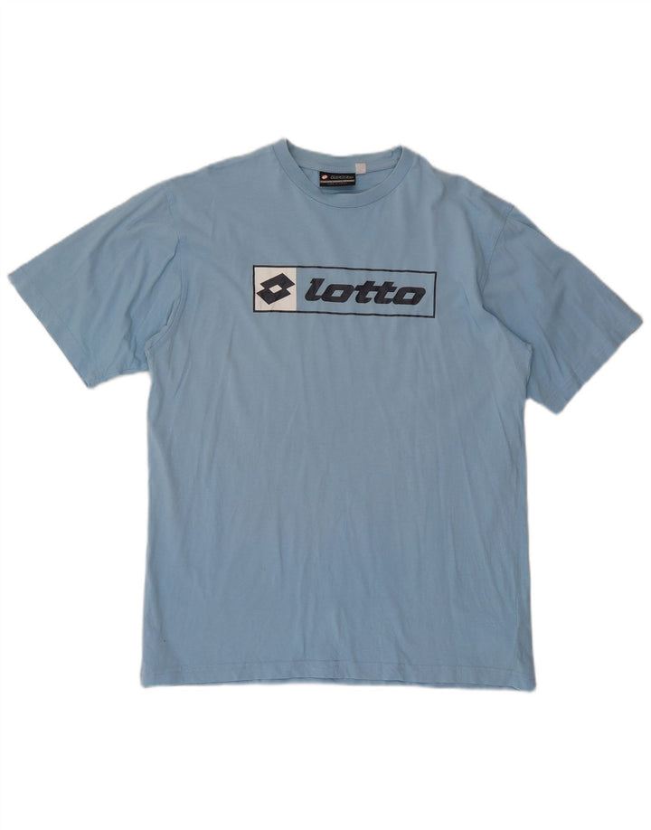 Lotto Herren-T-Shirt mit Grafik, mittelblaue Baumwolle
