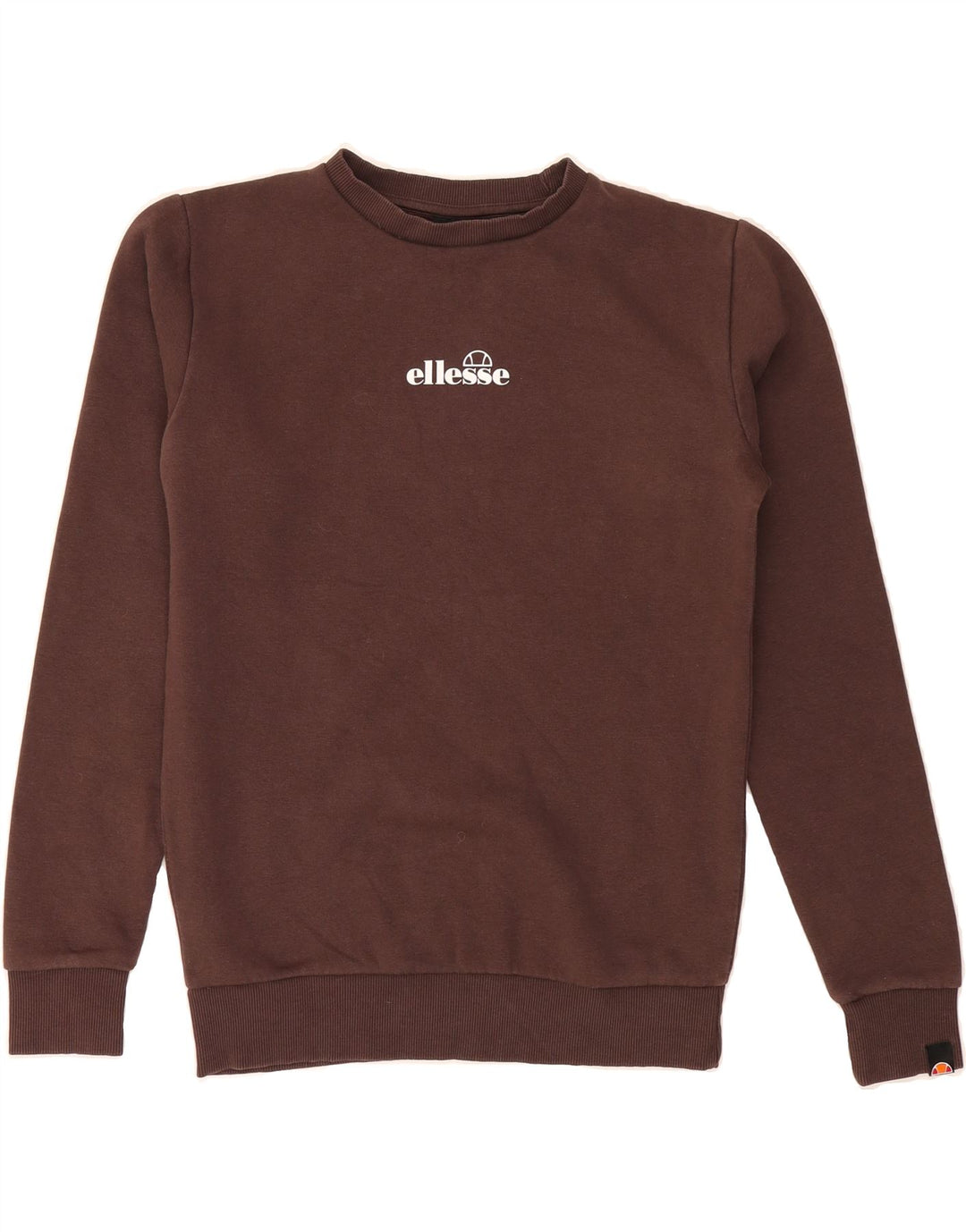 ELLESSE Womens Oversized Sweatshirt Jumper UK 6 XS Brown Cotton Vintage Ellesse and Second-Hand Ellesse from Messina Hembry 