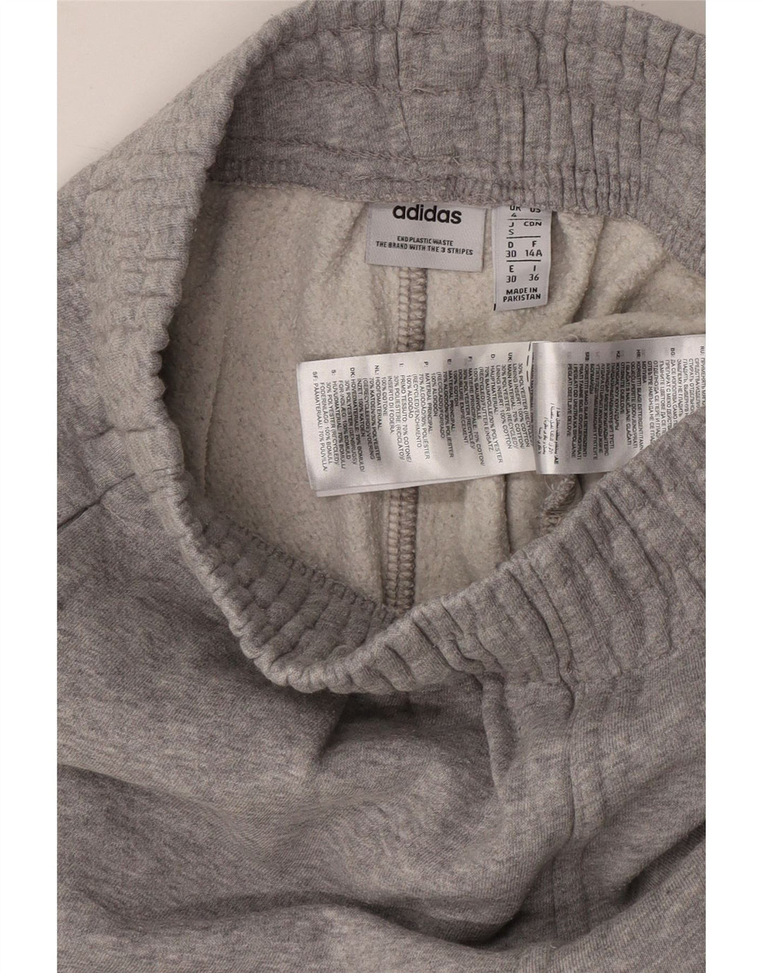 ADIDAS Damen Trainingshose Jogger UK 4 XS Grau gefleckte Baumwolle