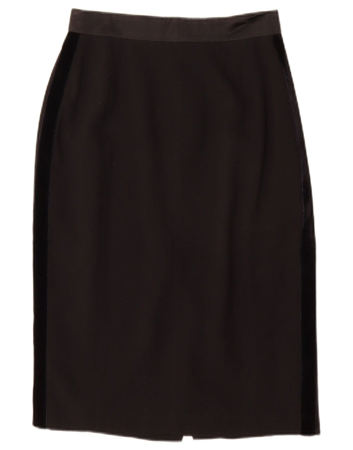 Laurel Damen Bleistiftrock EU 36 Small W26 Schwarz Schurwolle