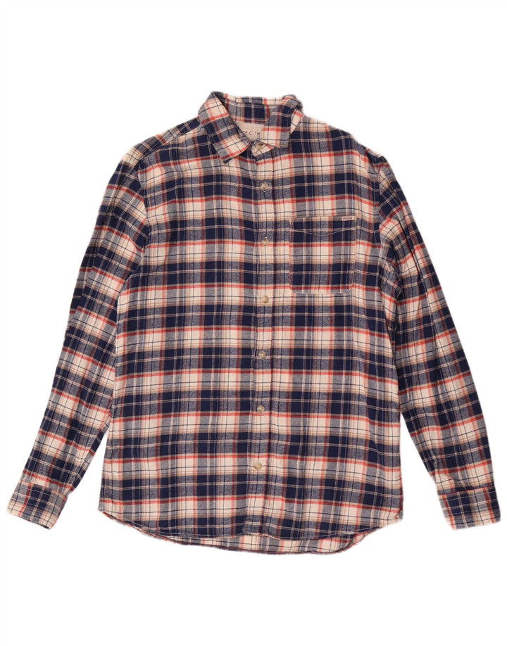Jack & Jones Herren-Flanellhemd, mittelgroß, marineblau, kariert, Baumwolle