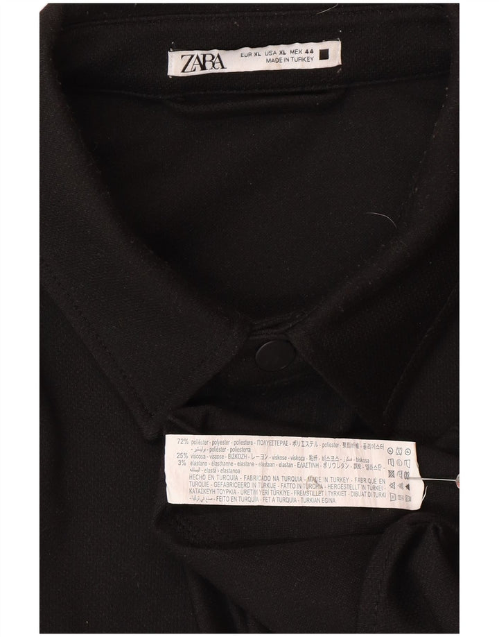 Zara Herren Overshirt Shirt XL Schwarz Polyester