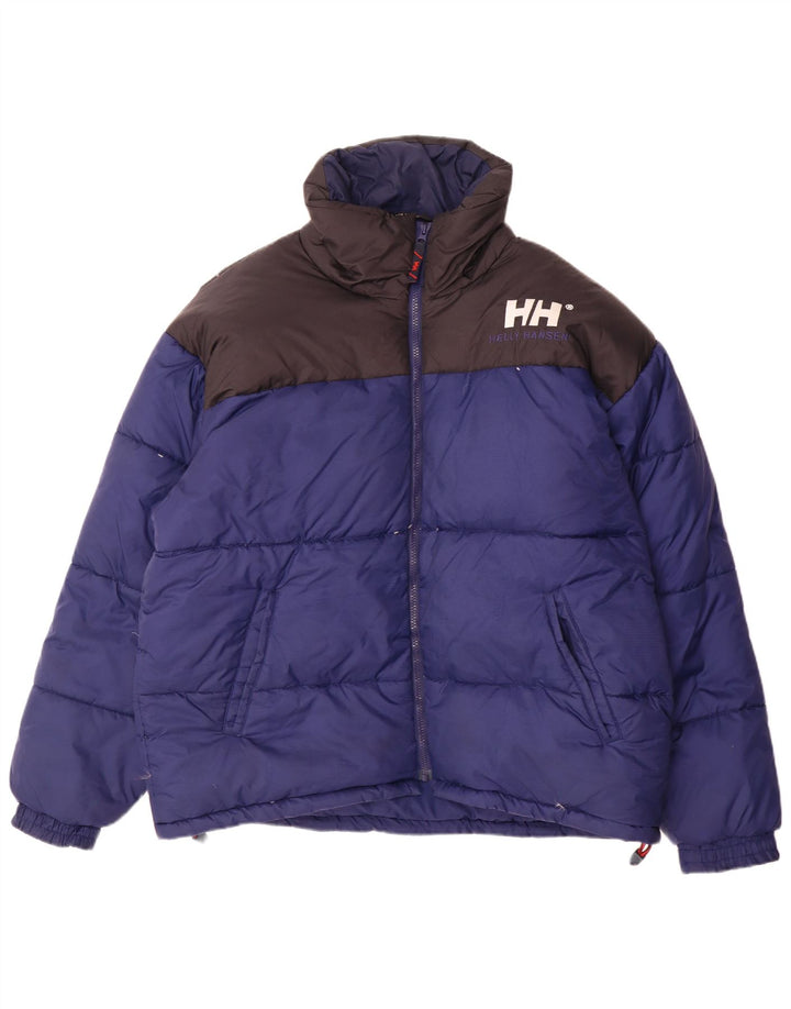 Helly Hansen Herren Graphic Wattierte Jacke UK 40 Großes blaues Colourblock-Nylon