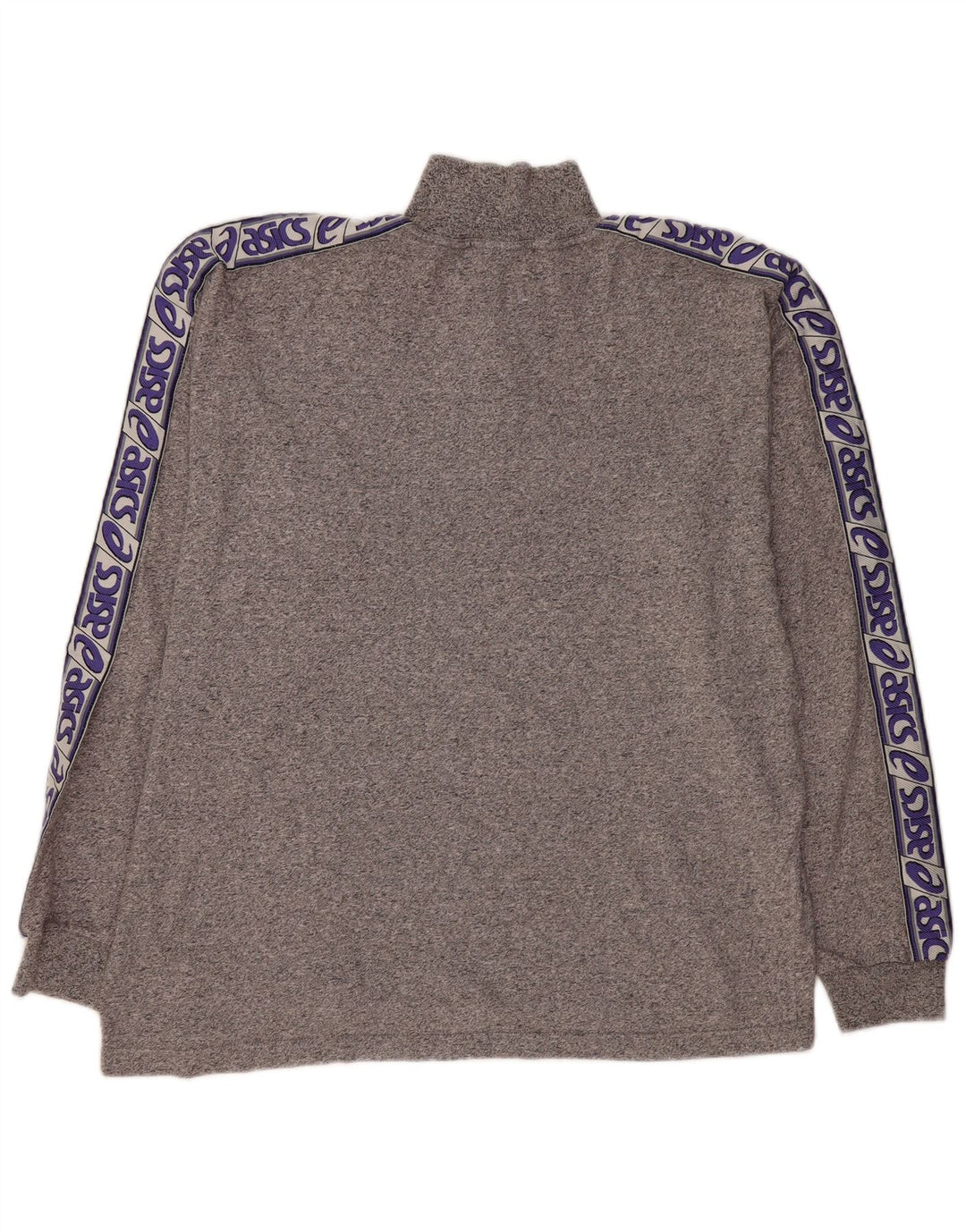 ASICS Herren-Oberteil mit Reißverschluss und Grafik, langärmlig, 2XL, Grau