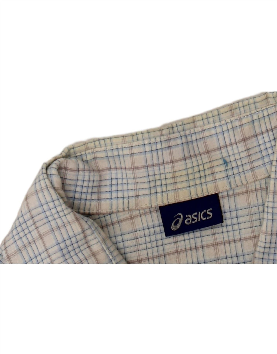 ASICS Herren Kurzarmhemd 2XL Blau kariert Baumwolle