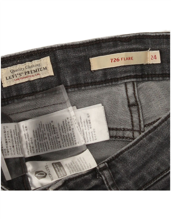 LEVI'S Damen 726 Flared Jeans W24 L30 Grau Lyocell