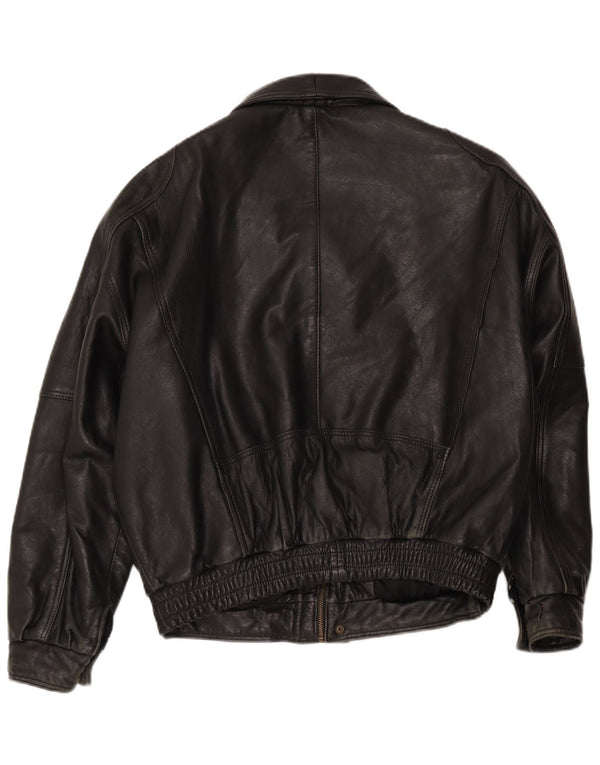 Lavorazione Artigiana Herren Bomber-Lederjacke UK 38 Medium Schwarz
