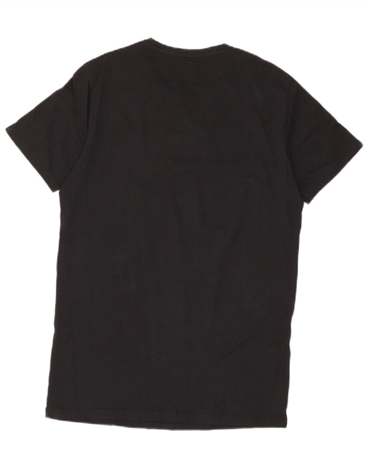 Diesel Herren T-Shirt Top Medium Schwarz Baumwolle