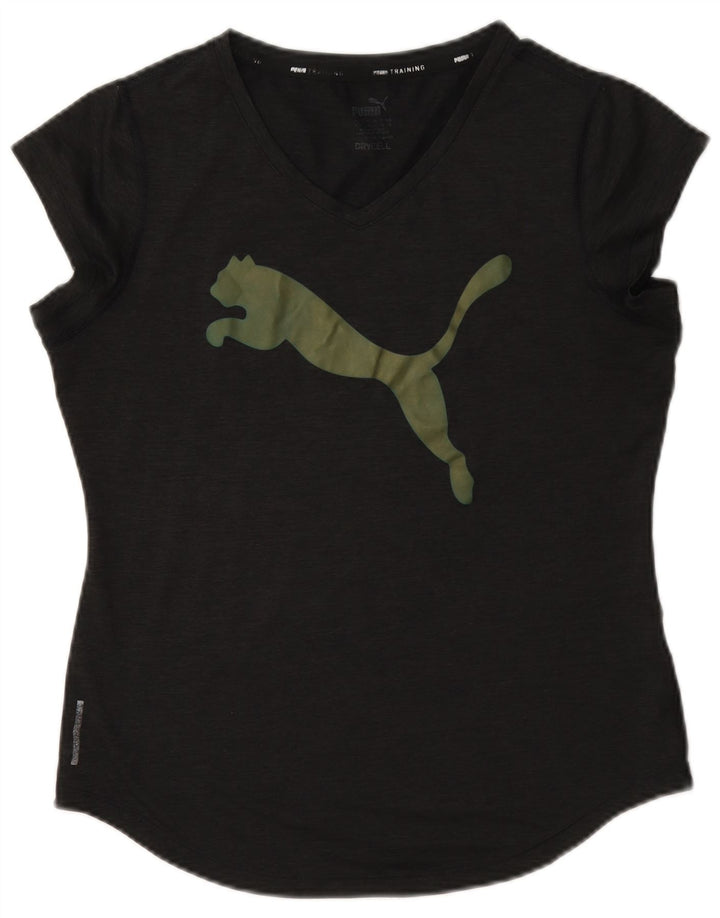 Puma Damen Graphic T-Shirt Top UK 12 Mittelgrau