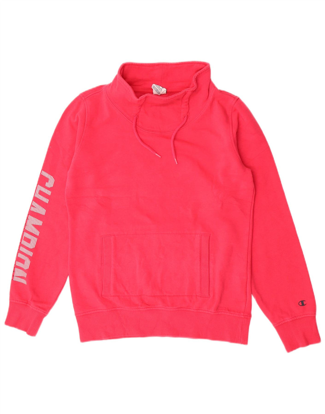 Champion Womens Graphic Sweatshirt Pullover UK 14 Mittelrosa Baumwolle