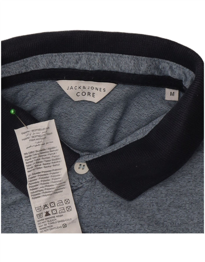 Jack & Jones Herren Kurzarm-Poloshirt in normaler Passform Mittelblau meliert