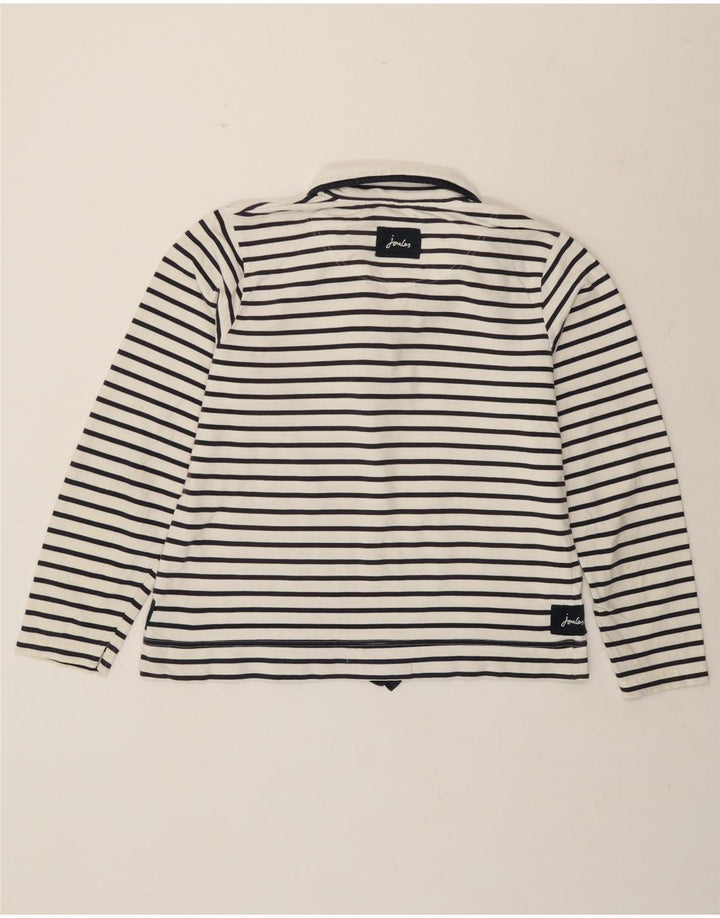 Joules Damen-Sweatshirt mit Knopfkragen, Gr. 40, Größe L, weiß gestreift