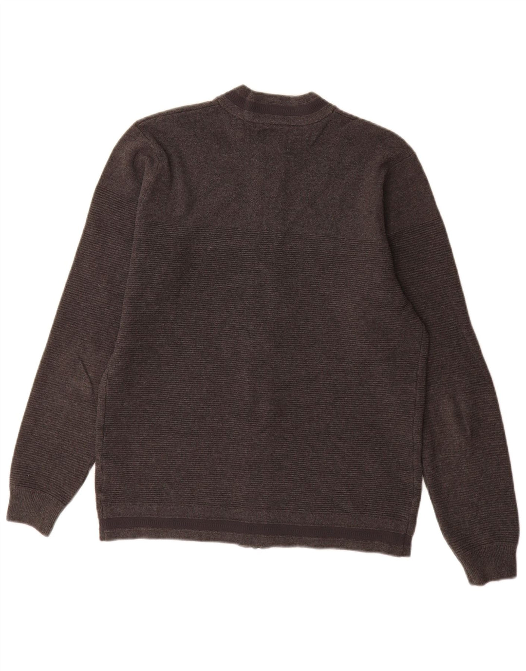 Zara Herren-Cardigan mit durchgehendem Reißverschluss, mittelgraue Baumwolle